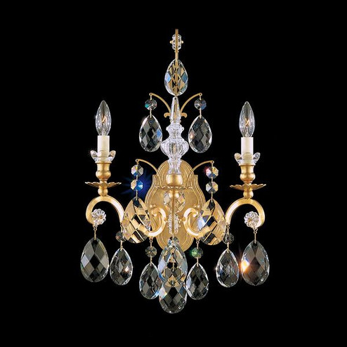 Renaissance 2 Light 120V Wall Sconce in Antique Silver with Clear Crystals from Swarovski (168|3761-48S)