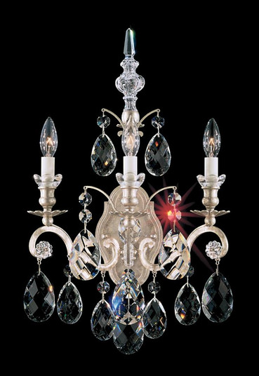 Renaissance 3 Light 120V Wall Sconce in Black with Clear Crystals from Swarovski (168|3762-51S)