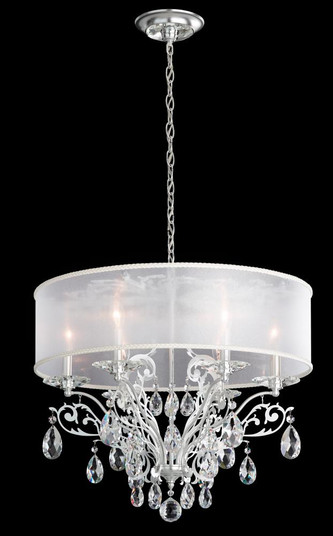 Filigrae 6 Light 120V Chandelier in Antique Silver with Clear Heritage Handcut Crystal and White S (168|FE7066N-48H1)