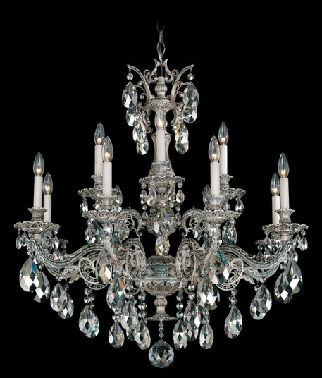 Milano 12 Light 120V Chandelier in Heirloom Gold with Clear Crystals from Swarovski (168|5682-22S)