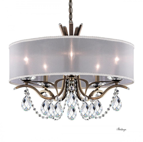 Vesca 5 Light 120V Chandelier in Etruscan Gold with Clear Heritage Handcut Crystal and White Shade (168|VA8305N-23H1)