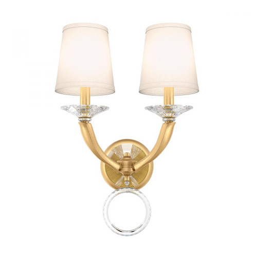 Emilea 2 Light 120V Wall Sconce in Heirloom Gold with Clear Optic Crystal (168|MA1002N-22O)