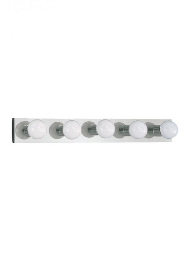 Center Stage traditional 5-light indoor dimmable bath vanity wall sconce in chrome silver finish (38|4735-05)