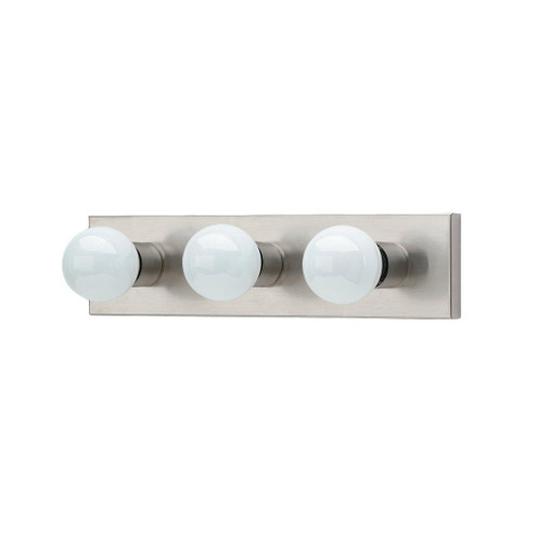 Center Stage traditional 3-light indoor dimmable bath vanity wall sconce in brushed stainless silver (38|4737-98)