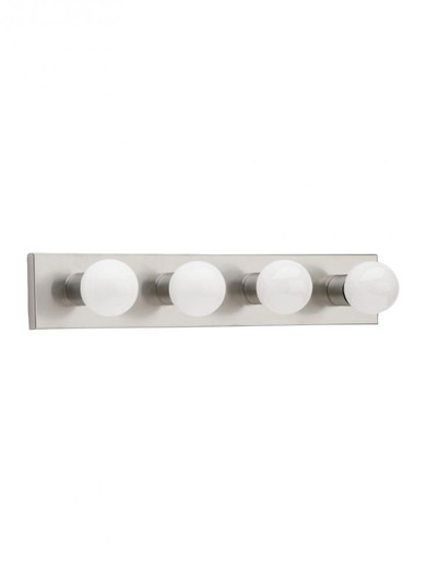 Center Stage traditional 4-light indoor dimmable bath vanity wall sconce in brushed stainless silver (38|4738-98)
