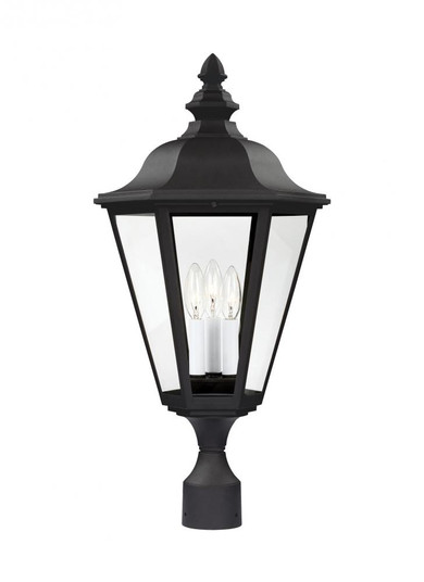 Brentwood traditional 3-light outdoor exterior post lantern in black finish with clear glass panels (38|8231-12)
