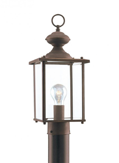 Jamestowne transitional 1-light outdoor exterior post lantern in antique bronze finish with clear be (38|8257-71)