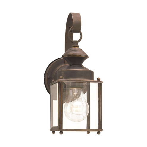 Jamestowne transitional 1-light small outdoor exterior wall lantern in antique bronze finish with cl (38|8456-71)