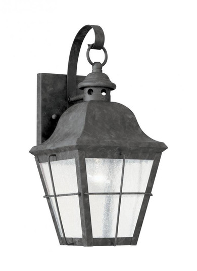 Chatham traditional 1-light outdoor exterior wall lantern sconce in oxidized bronze finish with clea (38|8462-46)
