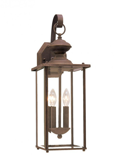 Jamestowne transitional 2-light outdoor exterior wall lantern in antique bronze finish with clear be (38|8468-71)