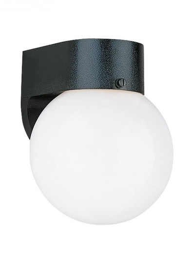 Outdoor Wall traditional 1-light outdoor exterior wall lantern sconce in black finish with white gla (38|8753-34)