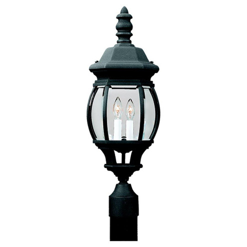 Wynfield traditional 2-light outdoor exterior post lantern in black finish with clear beveled glass (38|82200-12)