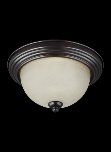 Geary transitional 3-light indoor dimmable ceiling flush mount fixture in bronze finish with amber s (38|77065-710)