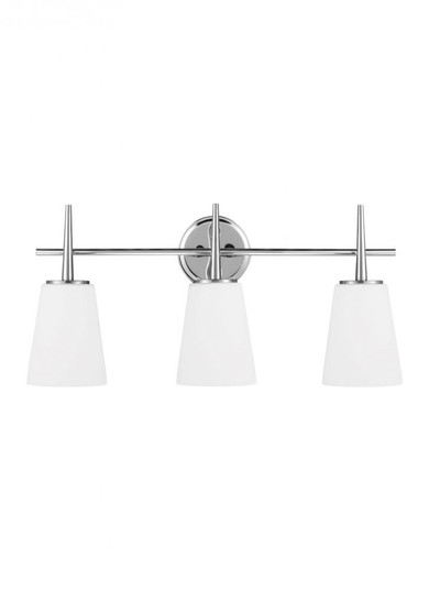 Driscoll contemporary 3-light indoor dimmable bath vanity wall sconce in chrome silver finish with c (38|4440403-05)