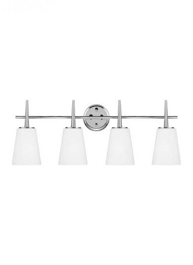 Driscoll contemporary 4-light indoor dimmable bath vanity wall sconce in chrome silver finish with c (38|4440404-05)