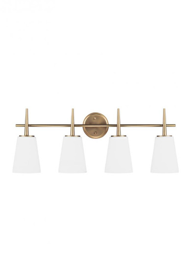 Driscoll contemporary 4-light indoor dimmable bath vanity wall sconce in satin brass gold finish wit (38|4440404-848)