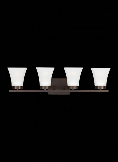 Bayfield contemporary 4-light indoor dimmable bath vanity wall sconce in bronze finish with satin et (38|4411604-710)