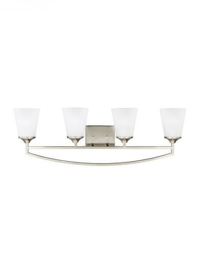 Hanford traditional 4-light indoor dimmable bath vanity wall sconce in brushed nickel silver finish (38|4424504-962)