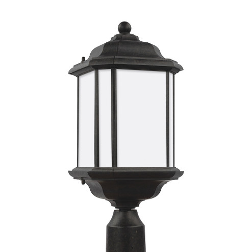 Kent traditional 1-light outdoor exterior post lantern in oxford bronze finish with satin etched gla (38|82529-746)