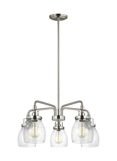 Belton transitional 5-light indoor dimmable ceiling chandelier pendant light in brushed nickel silve (38|3114505-962)