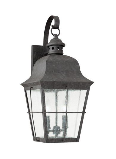 Chatham traditional 2-light LED outdoor exterior wall lantern sconce in oxidized bronze finish with (38|8463EN-46)