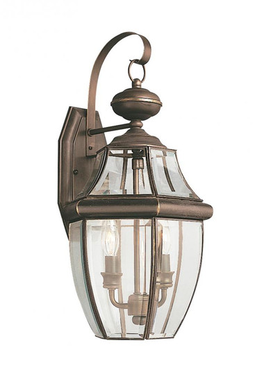 Lancaster traditional 2-light LED outdoor exterior wall lantern sconce in antique bronze finish with (38|8039EN-71)