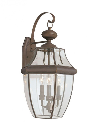 Lancaster traditional 3-light LED outdoor exterior wall lantern sconce in antique bronze finish with (38|8040EN-71)