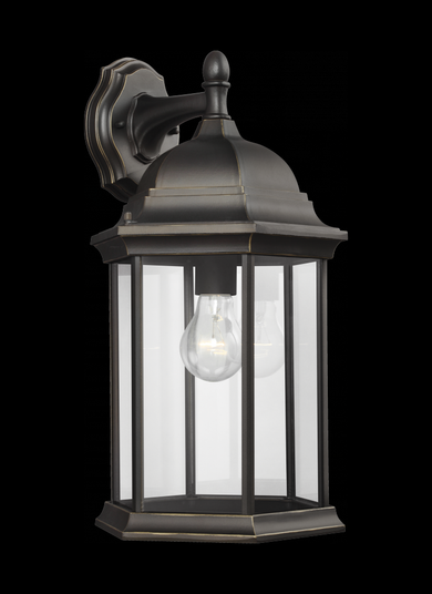 Sevier traditional 1-light outdoor exterior large downlight outdoor wall lantern sconce in antique b (38|8438701-71)