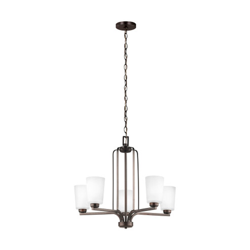 Franport transitional 5-light indoor dimmable ceiling chandelier pendant light in bronze finish with (38|3128905-710)