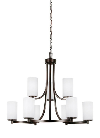 Hettinger transitional 9-light LED indoor dimmable ceiling chandelier pendant light in bronze finish (38|3139109EN3-710)