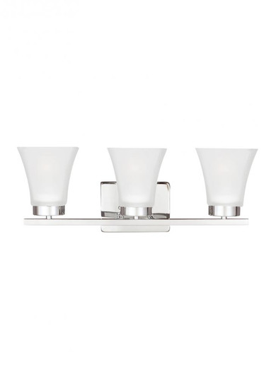 Bayfield contemporary 3-light LED indoor dimmable bath vanity wall sconce in chrome silver finish wi (38|4411603EN3-05)