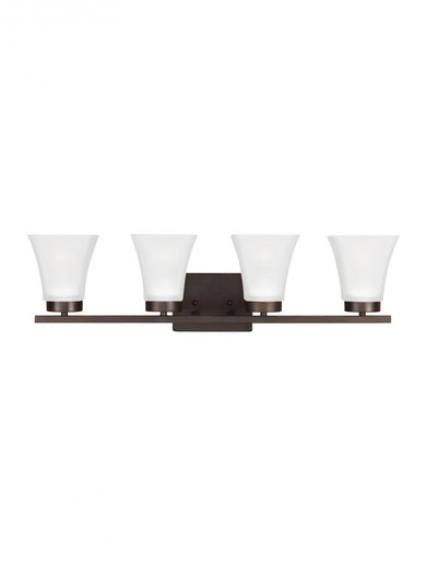 Bayfield contemporary 4-light LED indoor dimmable bath vanity wall sconce in bronze finish with sati (38|4411604EN3-710)