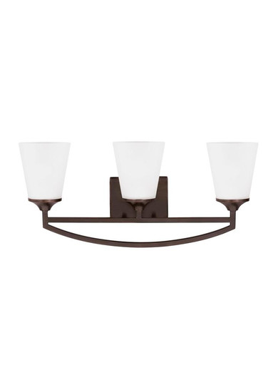 Hanford traditional 3-light LED indoor dimmable bath vanity wall sconce in bronze finish with satin (38|4424503EN3-710)