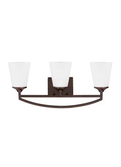 Hanford traditional 3-light LED indoor dimmable bath vanity wall sconce in bronze finish with satin (38|4424503EN3-710)