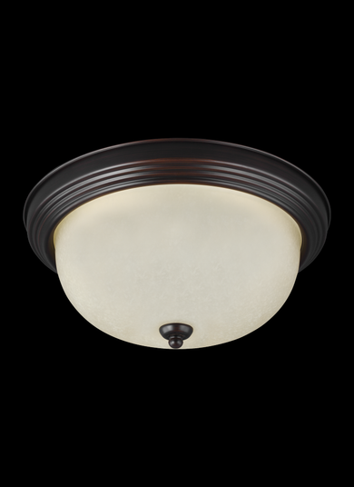 Geary transitional 1-light LED indoor dimmable ceiling flush mount fixture in bronze finish with amb (38|77063EN3-710)
