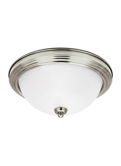 Geary transitional 1-light LED indoor dimmable ceiling flush mount fixture in brushed nickel silver (38|77063EN3-962)