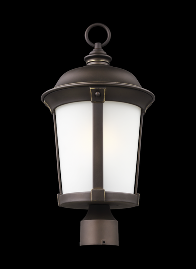 Calder traditional 1-light outdoor exterior post lantern in antique bronze finish with satin etched (38|8250701-71)