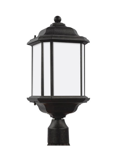 Kent traditional 1-light LED outdoor exterior post lantern in oxford bronze finish with satin etched (38|82529EN3-746)