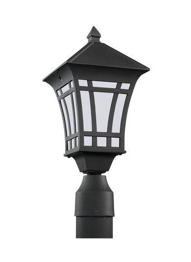 Herrington transitional 1-light LED outdoor exterior post lantern in black finish with etched white (38|89231EN3-12)
