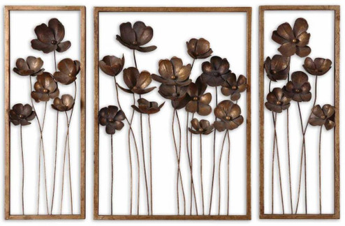 Uttermost Metal Tulips Wall Art Set/3 (85|12785)