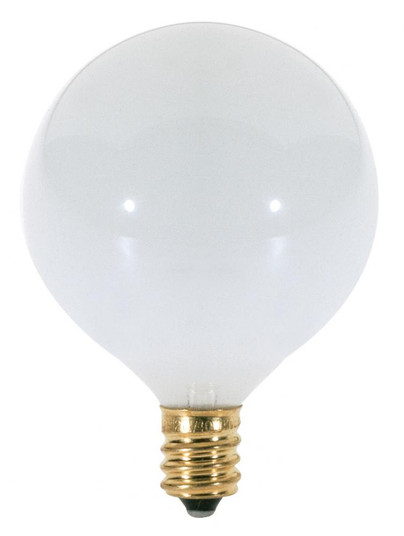 25 Watt G16 1/2 Incandescent; Gloss White; 1500 Average rated hours; 175 Lumens; Candelabra base; (27|S3260)