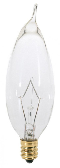 25 Watt CA8 Incandescent; Clear; 1500 Average rated hours; 210 Lumens; Candelabra base; 120 Volt (27|S3274)