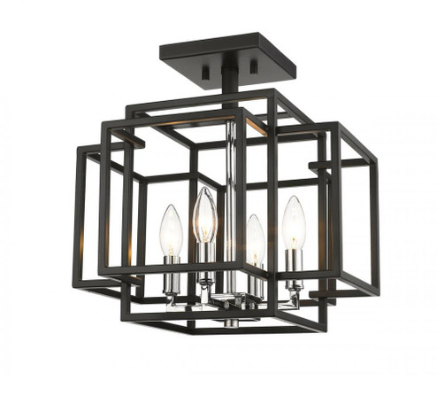 4 Light Semi Flush Mount (276|454SF-BK-CH)