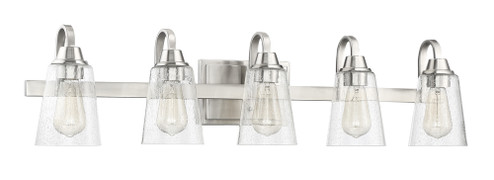 Grace 5 Light Vanity in Brushed Polished Nickel (Clear Seeded Glass) (20|41905-BNK-CS)