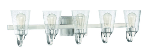 Grace 5 Light Vanity in Brushed Polished Nickel (Clear Seeded Glass) (20|41905-BNK-CS)
