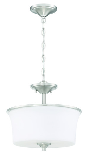 Gwyneth 2 Light Convertible Semi Flush in Brushed Polished Nickel (White Glass) (20|50452-BNK-WG)