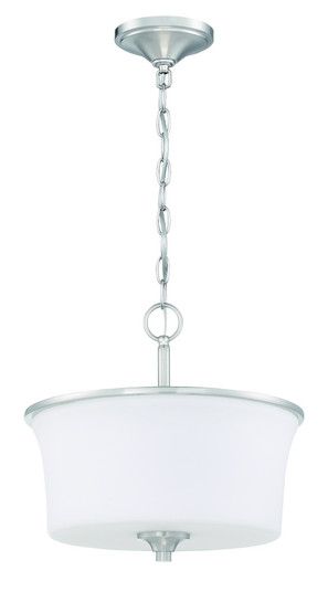 Gwyneth 2 Light Convertible Semi Flush in Brushed Polished Nickel (White Glass) (20|50452-BNK-WG)