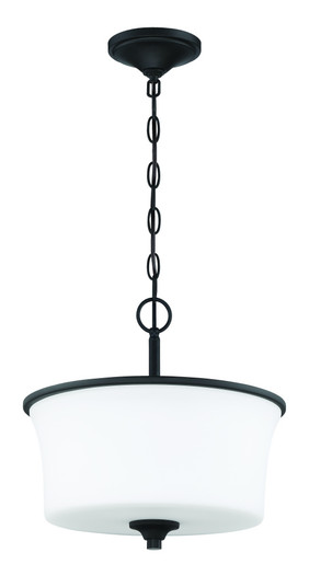 Gwyneth 2 Light Convertible Semi Flush in Flat Black (White Glass) (20|50452-FB-WG)