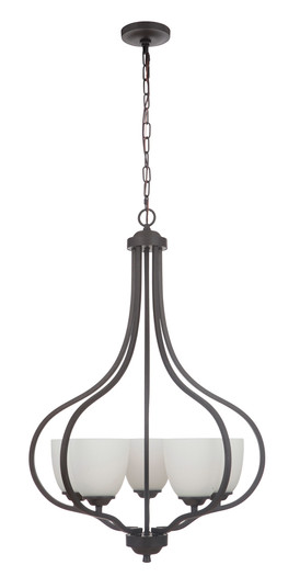 Serene 5 Light Foyer in Espresso (White Glass) (20|49935-ESP-WG)