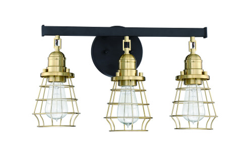 Thatcher 3 Light Vanity in Flat Black/Satin Brass (20|50603-FBSB)
